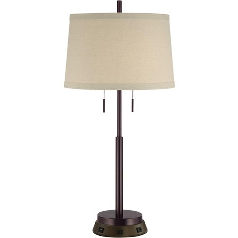 Possini Euro Design Modern Table Lamp, Hunter Bronze Modern Usb Accent Table Lamps