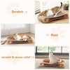 Sandinrayli Cat Scratcher Lounge Bed, Reversible 2-in-1 Cardboard Scratching Board, Durable Curved Cat Scratch Pad, natural wood - 2 of 4
