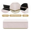 CAVINAS Rectangular Velvet Fabric Storage Ottoman Bench with 1 Pillow,Upholstered Storage Ottoman,Storage Benches for Living Room,Bedroom - 4 of 4