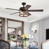 Costway 52'' Retro Ceiling Fan Lamp w/Glass Shade Reversible Blade Remote Control - 2 of 4