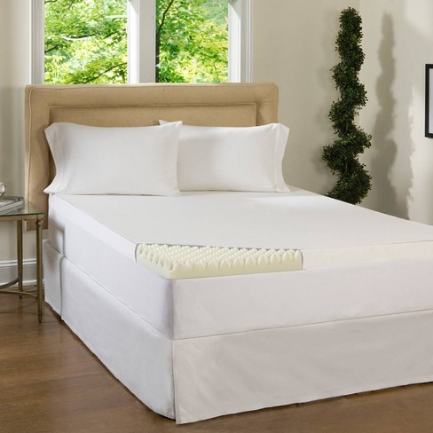 3' Deluxe White Memory Foam Mattress Topper with Straps Queen – English Elm