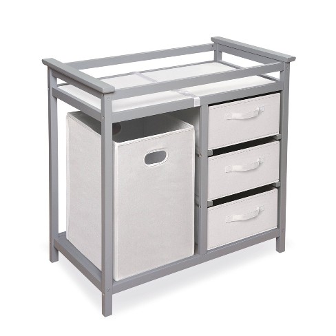 Badger Basket Modern Baby Changing Table With Hamper And 3 Baskets - Gray :  Target