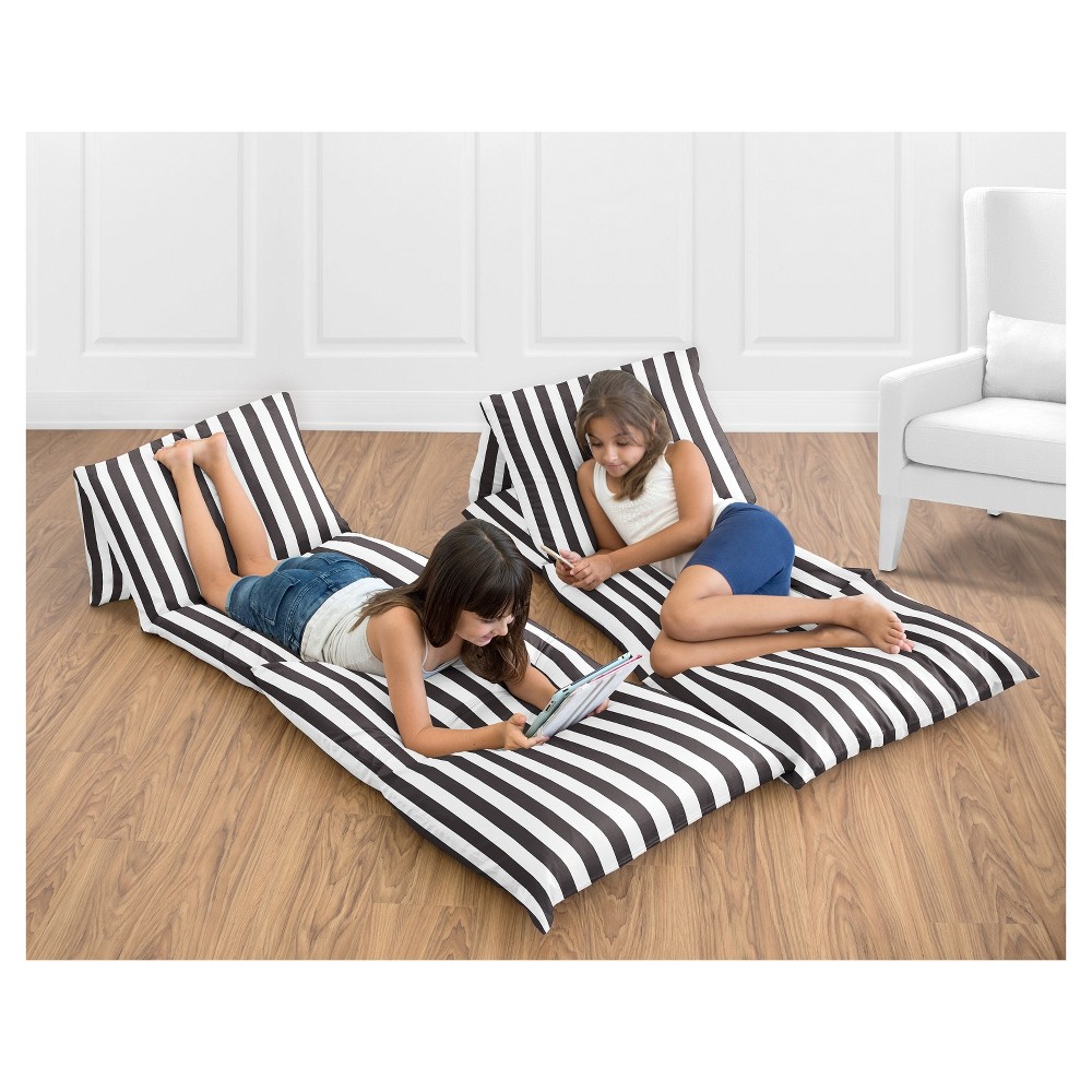UPC 846480046912 Black and White Striped Floor Pillow Lounger Cover