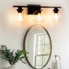 DORESshop 3-Light Matte Black Vanity Light, E26 Base, Open Globe Glass Shades, Non-Integrated Bulbs, Modern Bathroom Wall Fixture - 2 of 4