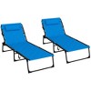 TiramisuBest 2 PCS Folding Chaise Lounge Pool Chairs,Outdoor Sun Tanning Chairs with 5-Level Reclining Back,Steel Frame for Beach,Yard,Patio,Dark Gray - 4 of 4