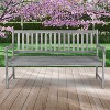 Laurel 3-Seat Slat-Back Acacia Wood Outdoor Garden Patio Bench - JONATHAN Y - 2 of 4