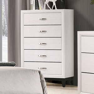 Sapphtopaz Modern Dresser with 5 Wide Drawers & Wooden Legs Closet Storage Cabinet with Two-Tone Design Drawer Organizer for Bedroom, Entryway - 1 of 4