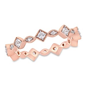 EVERLY JEWELRY | 10K Gold Created Gemstone and Diamond Accent Eternity Ring-Multiple Gemstone and Metal Color Options - 1 of 4