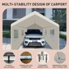 12x20 ft Heavy Duty Carport Canopy Car Tent Outdoor Garage Boat Shelter with Reinforced Structure with Ventilated Windows Sidewall - 3 of 4