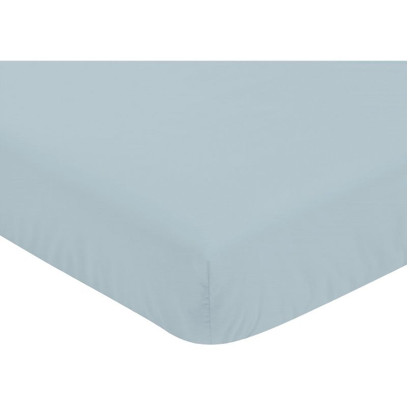 Sweet Jojo Designs Boy Baby Fitted Crib Sheet Construction Truck Collection Solid Light Blue, 4 of 8