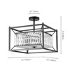 Rennnsan Kyrella 15"W 4-Light Square Crystal Modern Glam Dimmable Flush Mount in Black - 3 of 4