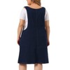 Agnes Orinda Women's Plus Size Casual Adjustable Straps Button Patch Pockets Mini Denim Jumpers - 4 of 4