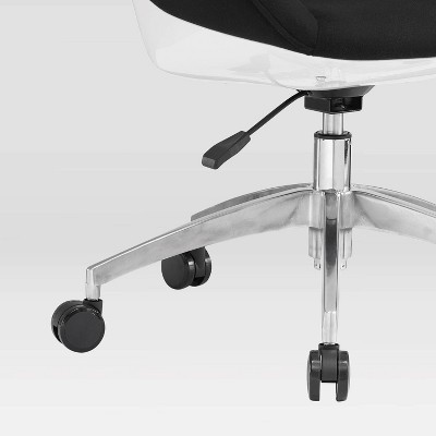 Modern Swivel Task Chair with Padded Seat and Adjustable Height - Black