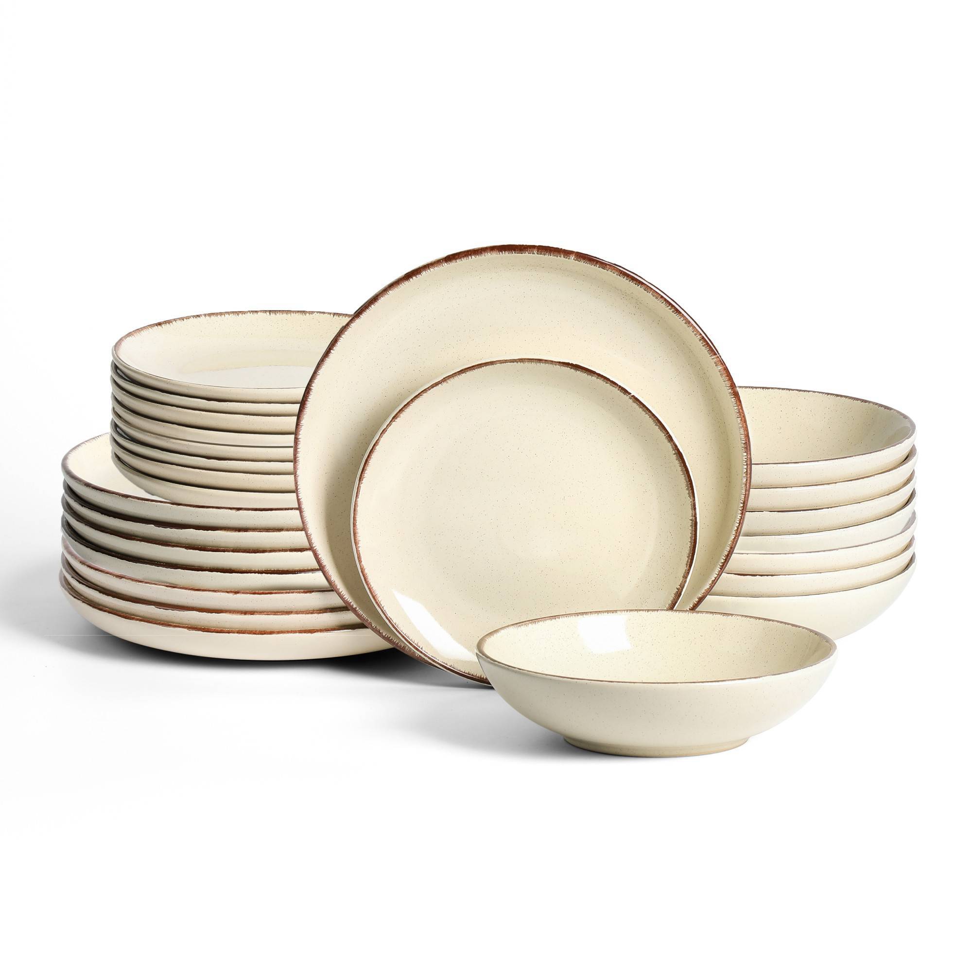 Earth & Clay 24pc Heath Stoneware Dinnerware Set Coffee