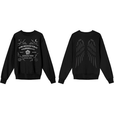 Supernatural Winchester Bros Series Symbols Junior’s Black Long Sleeve Shirt