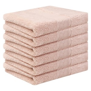 Unique Bargains Bathroom Hotel Spa Lightweight Highly Absorbent Striped Cotton Washcloths 13" x 13" - 1 of 4