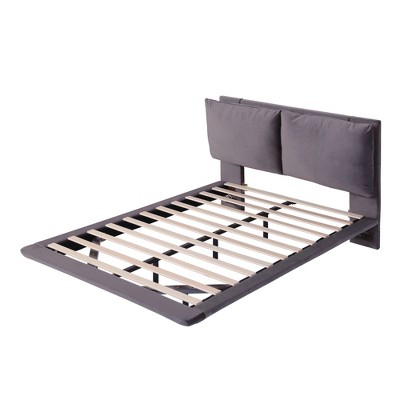 NicBex Queen/Full Size Upholstered Bed Frame with Sensor Light and Charging Station for Adults