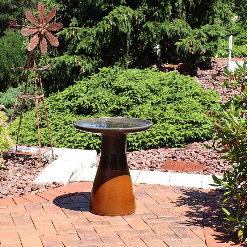 Sunnydaze Outdoor Weather-Resistant Garden Patio Simply Elegant High-Fired Smooth Ceramic Hand-Painted Bird Bath, 3 of 10