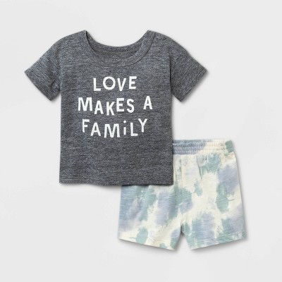 Image of Grayson Mini Baby Boys' 2pc 'Family' Tie-Dye Top & Bottom Set - 6-9M