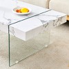 VYNXARIA 43.3"x23.6" White Marble-Patterned MDF Coffee Table with Tempered Glass Legs - 2 of 4