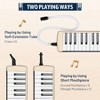 Melodica 32 Keys Double Tubes Mouthpiece Air Piano Gift with Carrying Bag Beige Blue - 2 of 4
