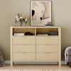 6 Drawer Dresser for Bedroom, Farmhouse Chest of Drawers with 2 Open Shelves and Fluted Doors for Living Room, Entryway - 4 of 4
