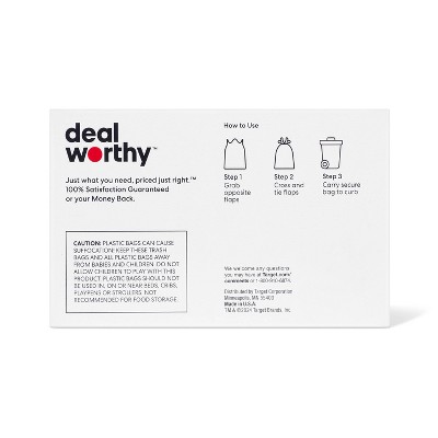 Medium Flap-Tie Trash Bags - 8gal/60ct - Dealworthy™