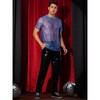 Lars Amadeus Men's Round Neck Short Sleeve Shiny See-Through Party Mesh Sheer T-Shirt - 2 of 4