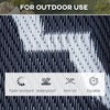 Resenkos Floor Mat Carpet,Indoor Door Mat,Reversible Outdoor Rug, 9'x 18' Waterproof Straw Floor Mat, Portable RV Camping Carpet, Blue & White - 2 of 4