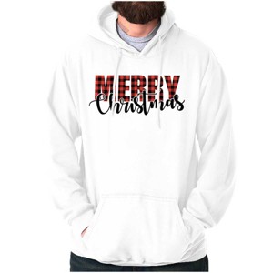 Xmas Holiday Plaid Merry Christmas Hoodie Sweatshirt Women Men Brisco Brands - 1 of 4