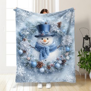 Lomsoe Cozy Snowman Print Throw Blanket - Soft, Flannel Blanket for Couch, Sofa & Bed - All-Season Comfort. - 1 of 4
