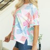 Amaryllis Women’s Textured Knit Top Short Sleeve Relaxed Fit Crew Neck Playful Bow Print Lightweight - 4 of 4