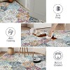 Washable  Area Rug, Non-Slip TPR Backing, Stain Resistant, Vintage Floral Design, Foldable Low Pile Accent Carpet for Living Room & Bedroom - 4 of 4