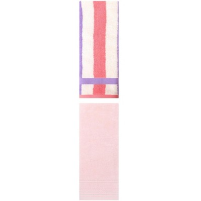 REGALWOVEN Striped Decorative Hand Towels for Bathroom Kitchen Gym 14" x 30"/13" x 29" 2 Pcs