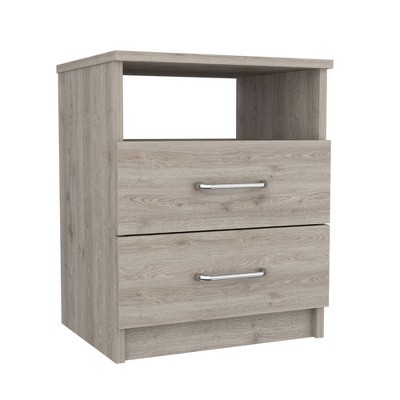 Depot E-Shop Nightstand 20"H, Two Drawers, Open Shelf, Superior Top