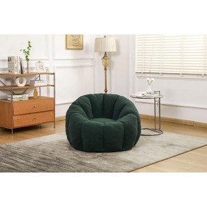 NicBex Classic Faux Fur Bean Bag Chair, Durable Ergonomic Lazy Sofa Chair for Reading and Resting in Bedroom, Green - 1 of 4