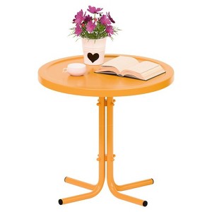 Karl Home |Patio Orange Steel Side Table - 1 of 4