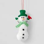 4" Fabric Snowman with Cardinal Christmas Tree Ornament - Wondershop™