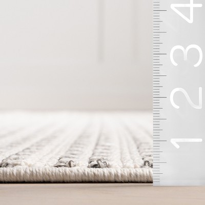 Havanah Cream Geometric 4' x 6' Synthetic Area Rug