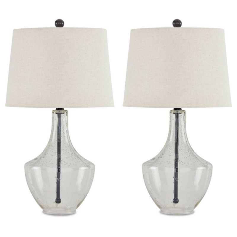 Signature Design by Ashley (Set of 2) Gregsby Table Lamps Clear/Black, 1 of 7