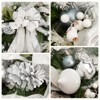 30 Inch Christmas Wreath with Lights for Front Door, Lighted Christmas Wreath with 40 Led Lights Red Gold Balls Pine Cones Bow - 4 of 4