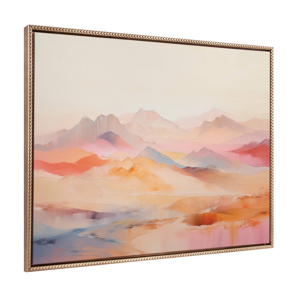 Photos - Other Decoration Kate & Laurel All Things Decor 31.5"x41.5" Sylvie Beaded Soft Pastel Mountain Abstract Framed Canvas by The Creative Bunch S