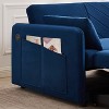 MAYEERTY Sleeper Sofa Bed with USB Port 3 in 1 Adjustable Pull Out Bed 2 Lumbar Pillows Side Pocket Soft Velvet Convertible Living Room Bedroom - 4 of 4