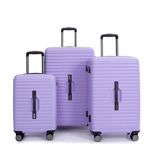 3 Piece Luggage Sets With Tsa Lock Lightweight Suitcase With 2 Hooks And 360 Degree Double Spinner Wheels 20in 24in 28in Light Purple Target