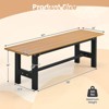 Costway 2PCS Outdoor HDPE Bench with Metal Frame 47'' x 14'' x 16'' for Yard Garden Brown/Black/Gray - 4 of 4
