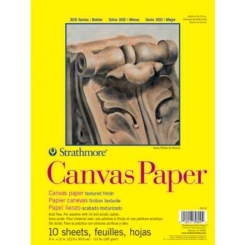 Strathmore 300 Series White Canvas Paper Pad, 9 x 12 Inches