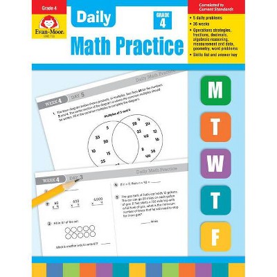 Daily Math Practice, Grade 4 - by  Evan-Moor Educational Publishers (Paperback)