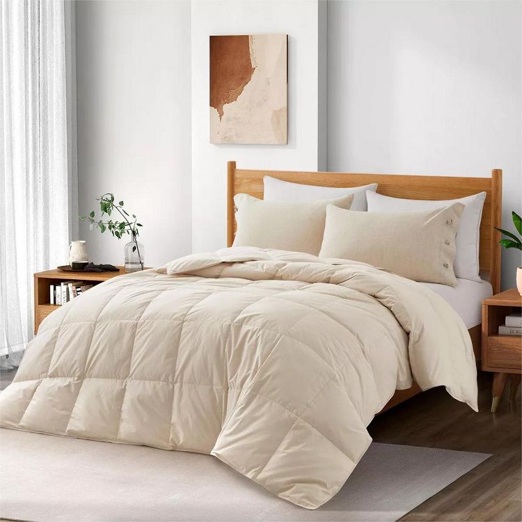 Puredown Organic Cotton Down Feather Comforter Duvet Insert, 1 of 5