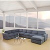 AndMakers 157 in. W Square Arm 8-piece U Shaped Microfiber Modern Sectional Sofa in Dark Gray - 2 of 4
