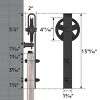 SMARTSTANDARD Classic Industrial Style Single Sliding Barn Door Hardware Kit, Heavy Duty Track with Big Wheel Hangers (Door Not Included) - 2 of 4